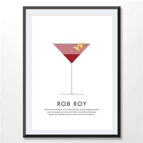 Rob Roy Cocktail Recipe - Kitchen Art Posters - Easy Download