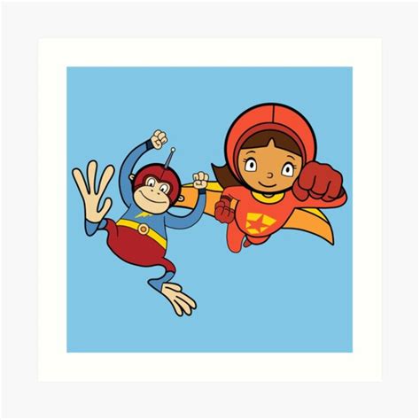 "Wordgirl and Captain Huggy Face flying fan art" Art Print for Sale by ...