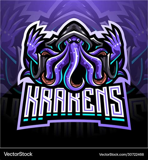 Kraken octopus esport mascot logo design Vector Image