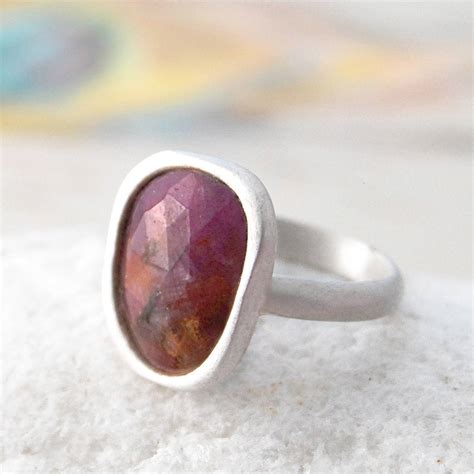 sterling silver precious ruby birthstone ring by embers gemstone ...