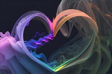 Premium AI Image | A heart rainbow smoke