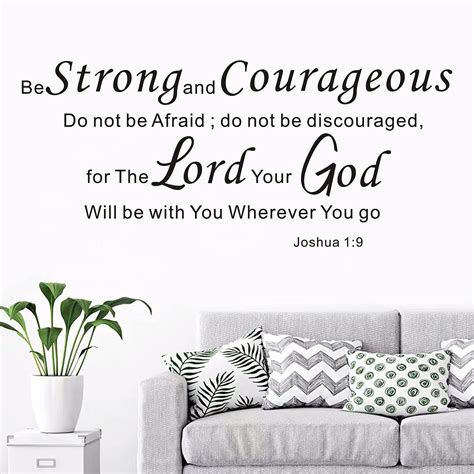 Buy AnFigure Be Strong and Courageous Wall Art, Scripture Wall Decals, Quotes Bedroom Family ...