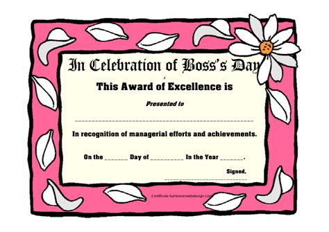 Boss's Day Award Certificate Template Download Printable PDF ...