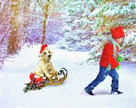 Dog Holiday, Christmas Dog, Giclee Painting, Giclee Print, Puppy ...