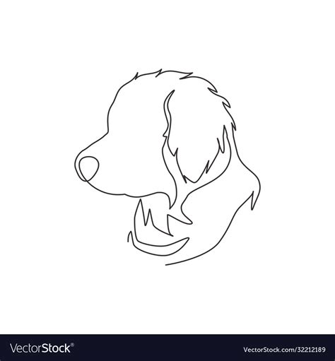 One single line drawing simple cute puppy dog Vector Image