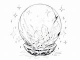 Premium AI Image  A coloring Book Magic crystal ball sketch template
