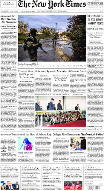 The New York Times in Print for Wednesday, Nov. 2, 2022 - The New York Times