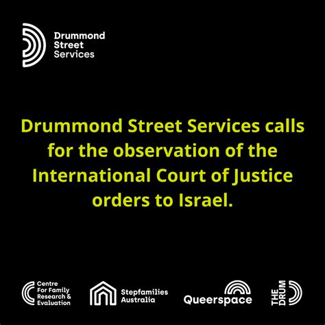 Drummond Street Services calls for the observation of the International Court of Justice orders ...