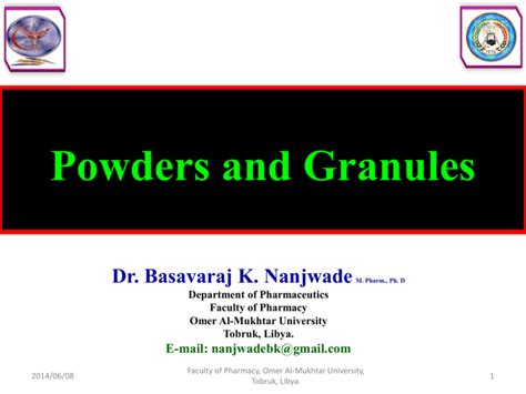 Powders and Granules