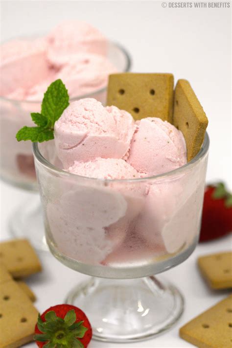 Healthy Strawberries and Cream Ice Cream (sugar free, low fat)