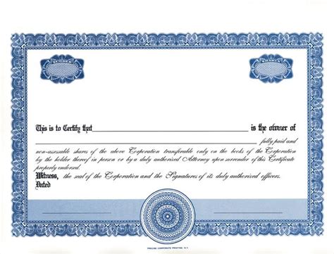 Stock Certificate Template - Free Printable Documents