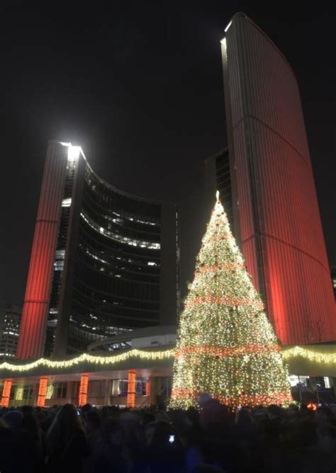 Nathan Phillips Square raises 18-metre Christmas tree | CBC News