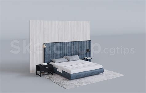 9745. Free Sketchup Bed Model Download