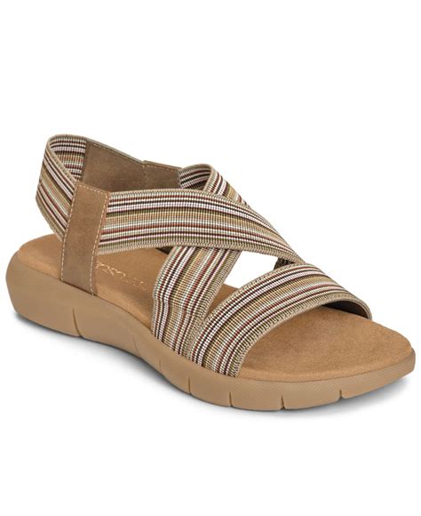 Lyst - Aerosoles Wipgloss Flat Sandals in Natural