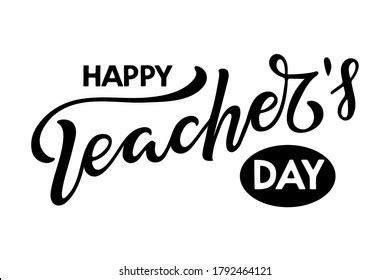 Happy Teachers Day Lettering Hand Written Stock Vector (Royalty Free) 1792464121 | Shutterstock