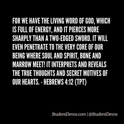 Daily Bible Verse and Devotion - Hebrews 4:12 - Devotions for Teenagers ...