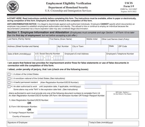 Employment Eligibility Verification Form I 9 2023 - Printable Forms ...