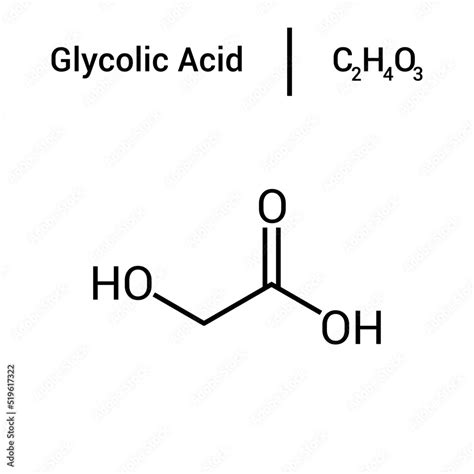 chemical structure of Glycolic acid (C2H4O3) Stock Vector | Adobe Stock