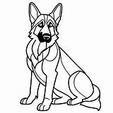 German shepherd Simple Body And Tail Outline coloring Page Lulu Pages sketch template