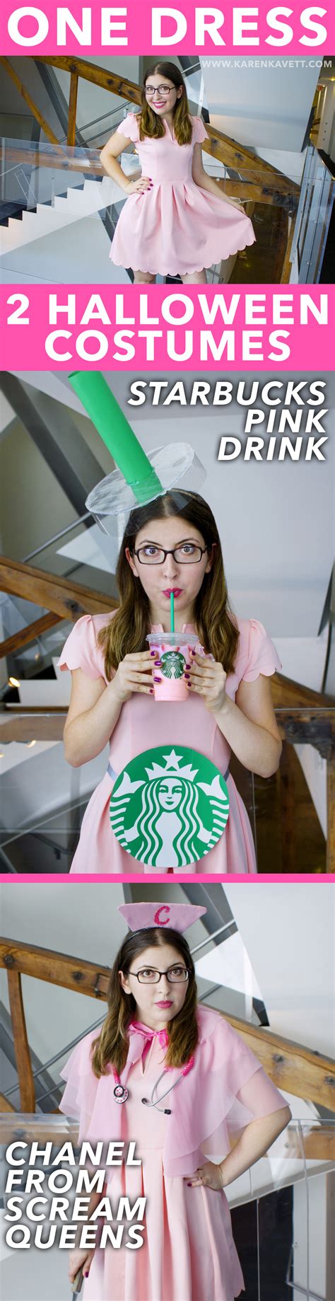 DIY Starbucks Pink Drink & Chanel from Scream Queens Halloween Costumes ~ @karenkavett | Pink ...