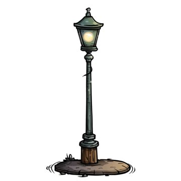 Comic Book Style Cartoon Lamp Post, Lamp, Post, Light PNG Transparent ...