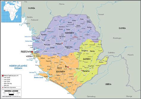 Large size Political Map of Sierra Leone - Worldometer