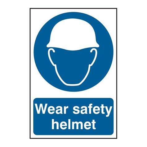 Wear Safety Helmet Self Adhesive PVC Sign (200 x 300mm) | Wear Safety ...