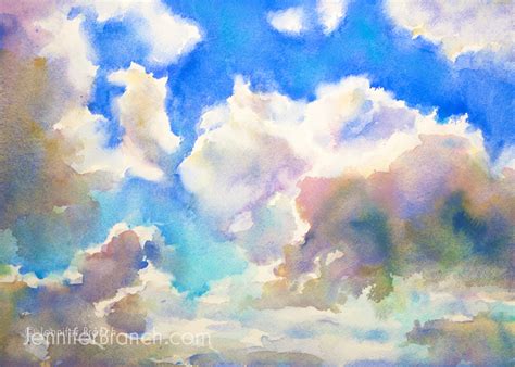 Blue Sky Sketching Watercolor Painting Tutorial