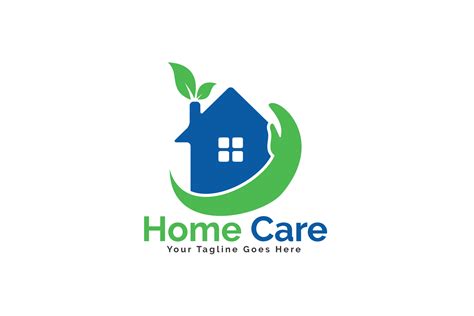 Home Care Logo Design. House With Hand Vector Design.