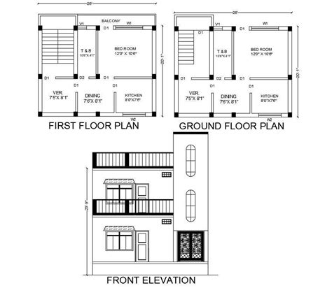 20 Ground Floor Elevation with Floor Plan