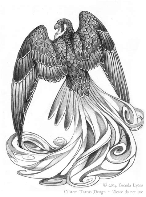 Stylized Fantasy Falcon Tattoo Design by windfalcon on DeviantArt