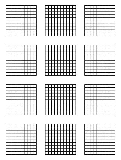 10X10 Grid Printable