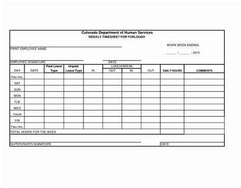 Excel Weekly Timesheet