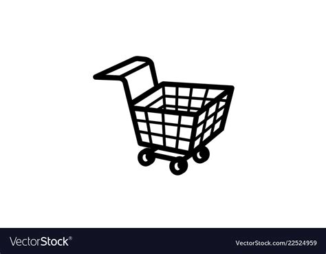 Creative black shopping cart logo Royalty Free Vector Image