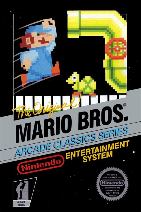 Mario Bros. NES Game Black Box Cover Art Poster | Etsy