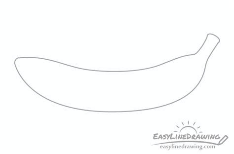 How to Draw a Banana Step by Step - EasyLineDrawing