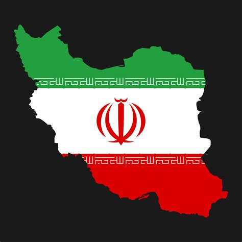 Iran map silhouette with flag on black background 3330807 Vector Art at ...