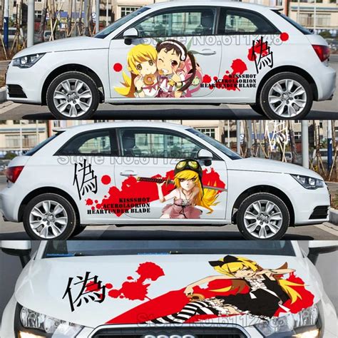 Car Styling Japanese Anime stickers Oshino Shinobu Vinyl Sticker Decals Auto Body Racing Decal ...