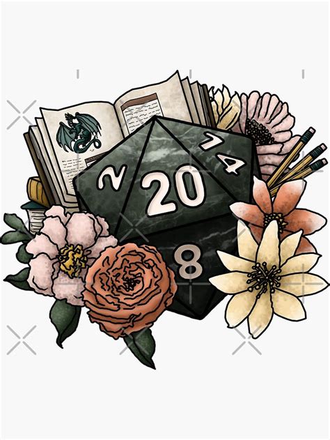 "Dungeon Master D20 - Tabletop Gaming Dice" Sticker for Sale by Rebecca Chenier | Dungeons and ...