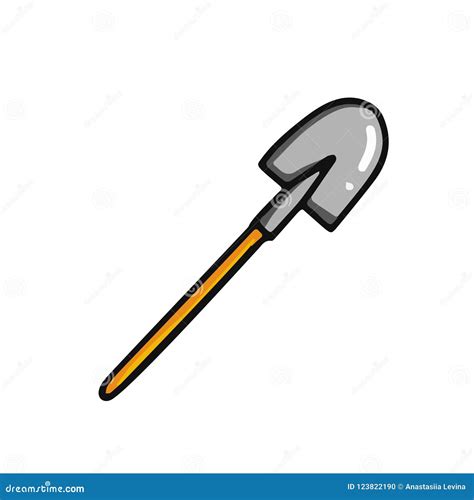 Cartoon shovel icon stock vector. Illustration of shoveling - 123822190