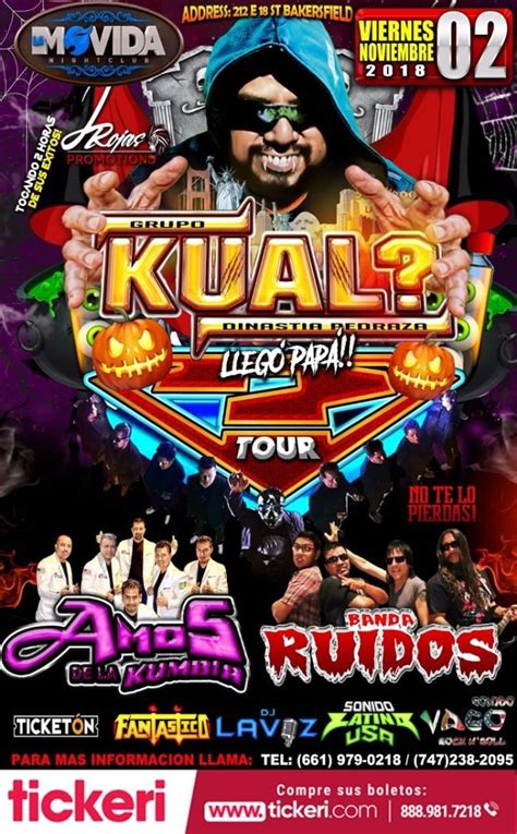 GRUPO KUAL EN CONCIERTO EN BAKERSFIELD,CA Tickets Boletos at La Movida Nightclub | Bakersfield ...