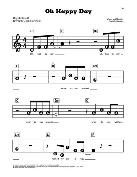 Edwin R. Hawkins Oh Happy Day Sheet Music Notes, Chords | Sheet music, Sheet music notes, Jazz ...