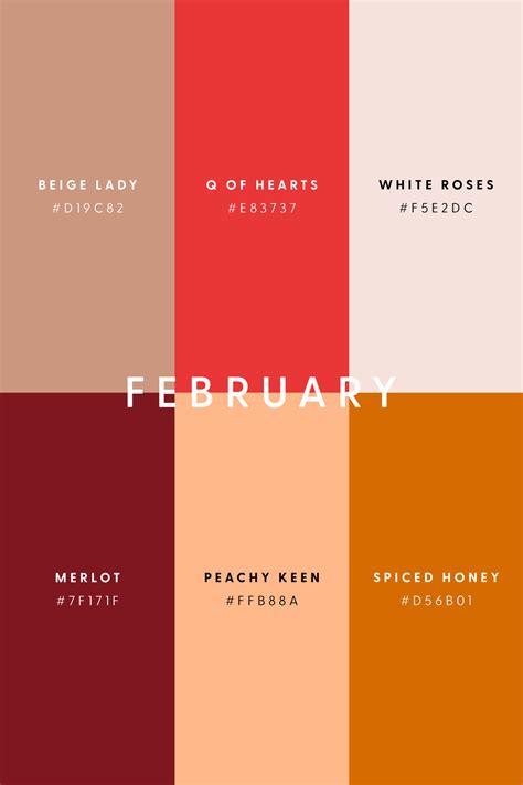 February Palette in 2023 | Color palette design, Hex color palette ...