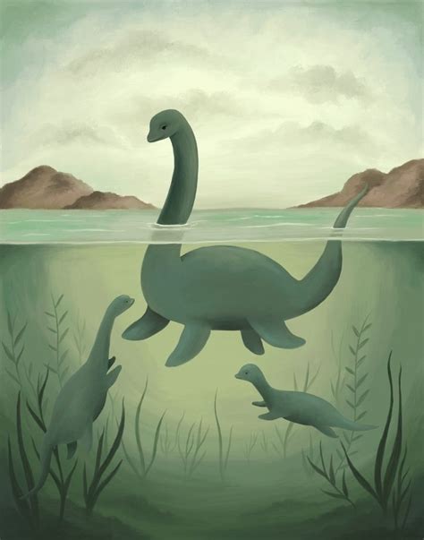 Nessie, an art print by Vanessa Stephens | Art, Drawings, Loch ness monster