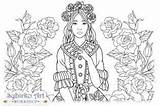 Beautiful Floral Girl Coloring Page Graphic By Sybirko Art Workshop  sketch template