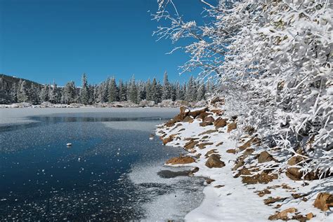 First Snow at Echo Lake Photograph by Cascade Colors | Fine Art America