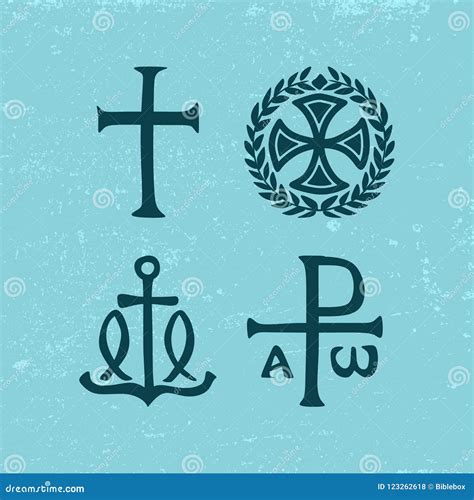 Ancient Christian Symbols and Signs. Stock Vector - Illustration of lord, jesus: 123262618