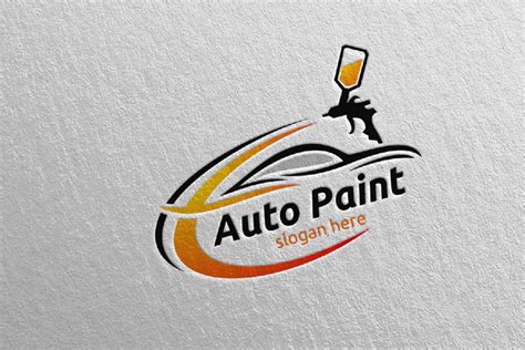 Car Painting Logo with Spray Gun and Sport Car Concept 2