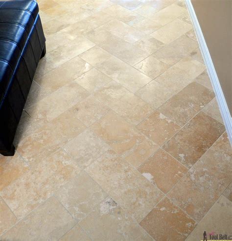 Travertine Tile on a Budget - Her Tool Belt | Tile floor, Kitchen flooring, Travertine tile