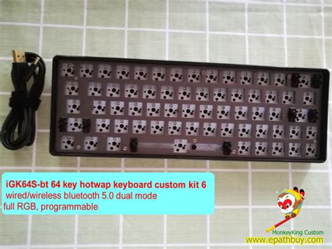 65% wireless mechanical keyboard diy kit, custom 64 keys bluetooth ...